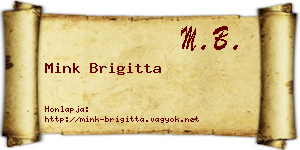 Mink Brigitta névjegykártya